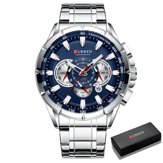 Curren Men’s Watches Top Brand Luxury Chronograph Quartz Men Watch Waterproof S image 0