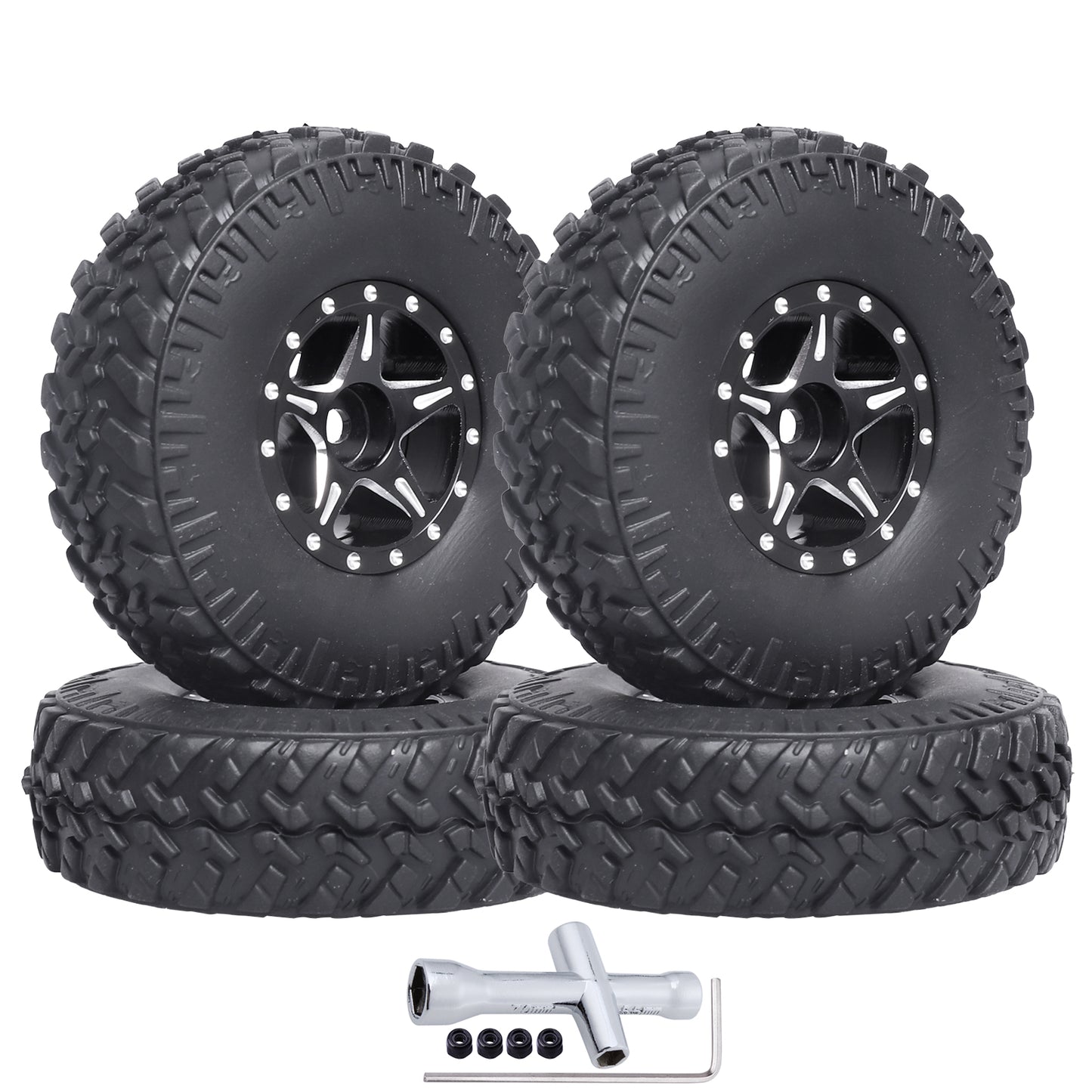 Hobbypark High-Performance Rubber 1/18 1/24 Scale RC Crawler Tires for Axial SC image 6