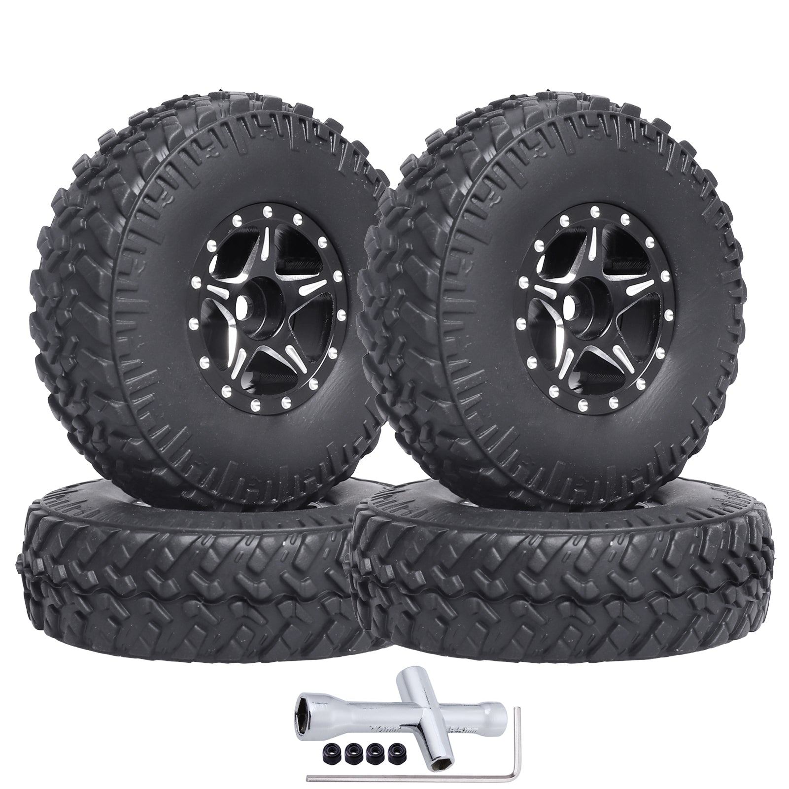 Hobbypark High-Performance Rubber 1/18 1/24 Scale RC Crawler Tires for Axial SC image 6