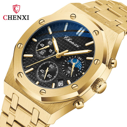 CHENXI 948 Chronograph Date Business Top Luxury Brand Quartz Watch Men Stainles image 5