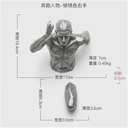 Nordic Resin Rock Climbing Statue Sports Running Man Wall Sculpture Decor Figur image 6