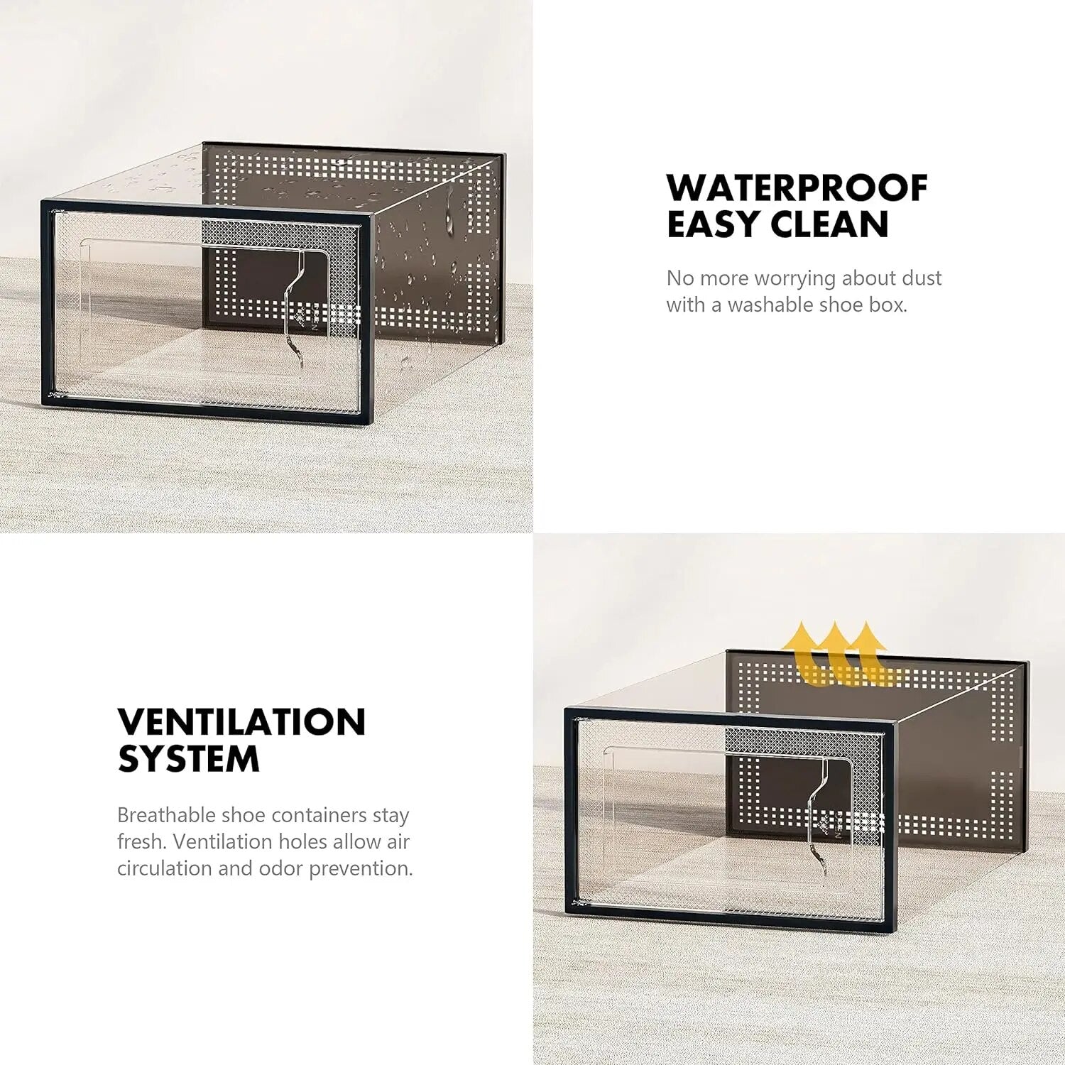 SEE SRPING XX-Large 12 Pack Shoe Storage Box, Clear Plastic Stackable Shoe Orga image 2