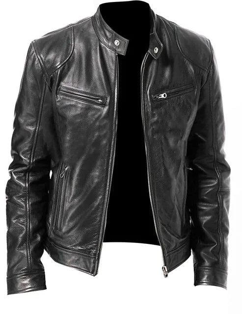 Retro Men's Leather Jacket - Vintage Style Coat  Rock and Roll Lovers Fashionab image 4