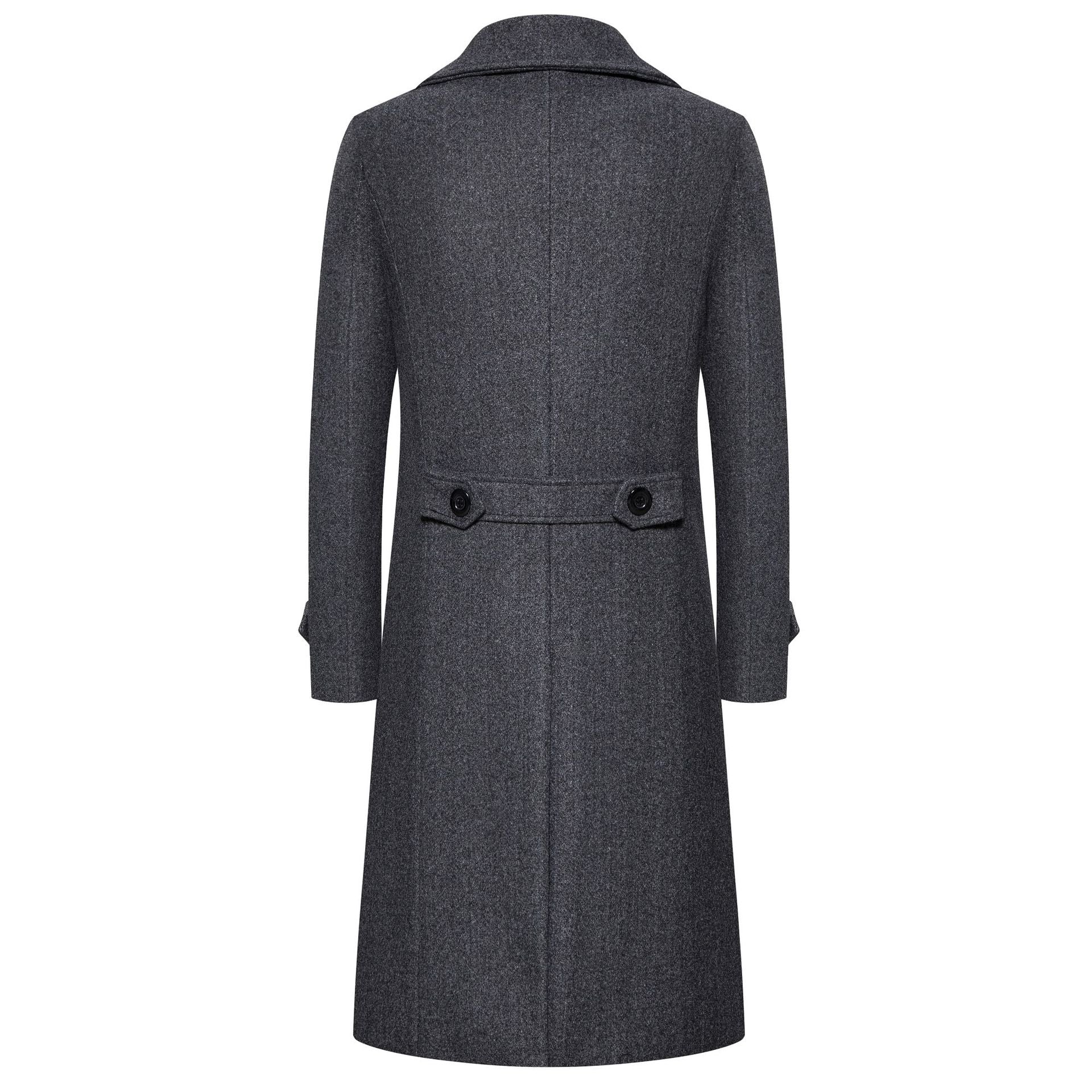 Spring Long Woolen Coats Men Fashion Double Breasted Trench Coats Autumn Turn D image 4