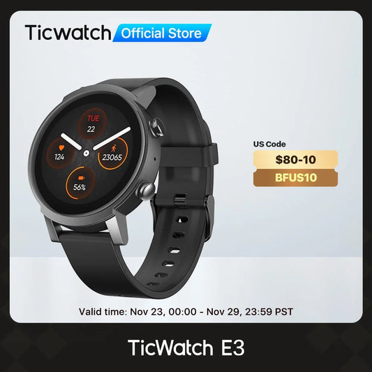 Ticwatch E3 Wear OS Smartwatch for Men and Womennapdragon 4100 8GB ROM IP68 W