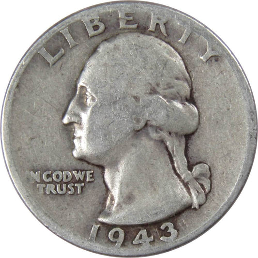 1943 D Washington Quarter AG About Good 90% Silver 25c US Coin Collectible image 0