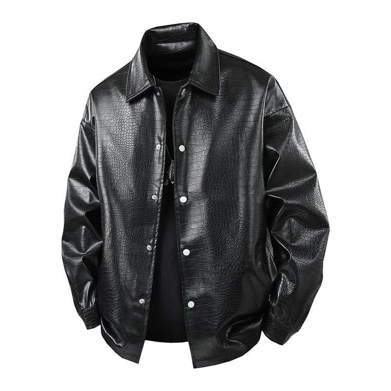 Men Fashion Trend Autumn Winter Outdoor Highquality Imitation Leather Jacket Co image 10