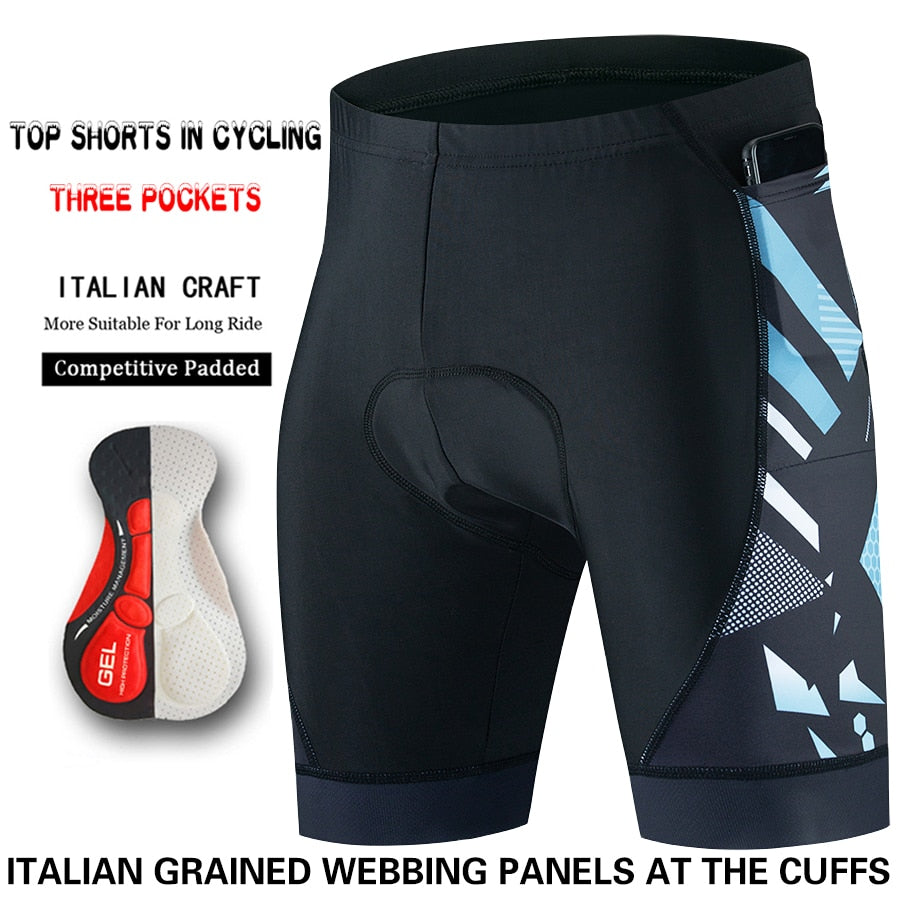 Three pocket Cycling Shorts Bike Tights Triathlon 5D Gel Padded Pro Lycra Bicyc image 3