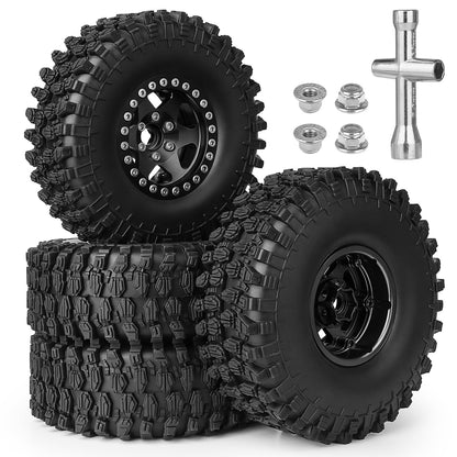 4pcs Hobbypark 1.9 " Beadlock Wheels and Tires Set for 1/10 Scale RC Crawler image 6