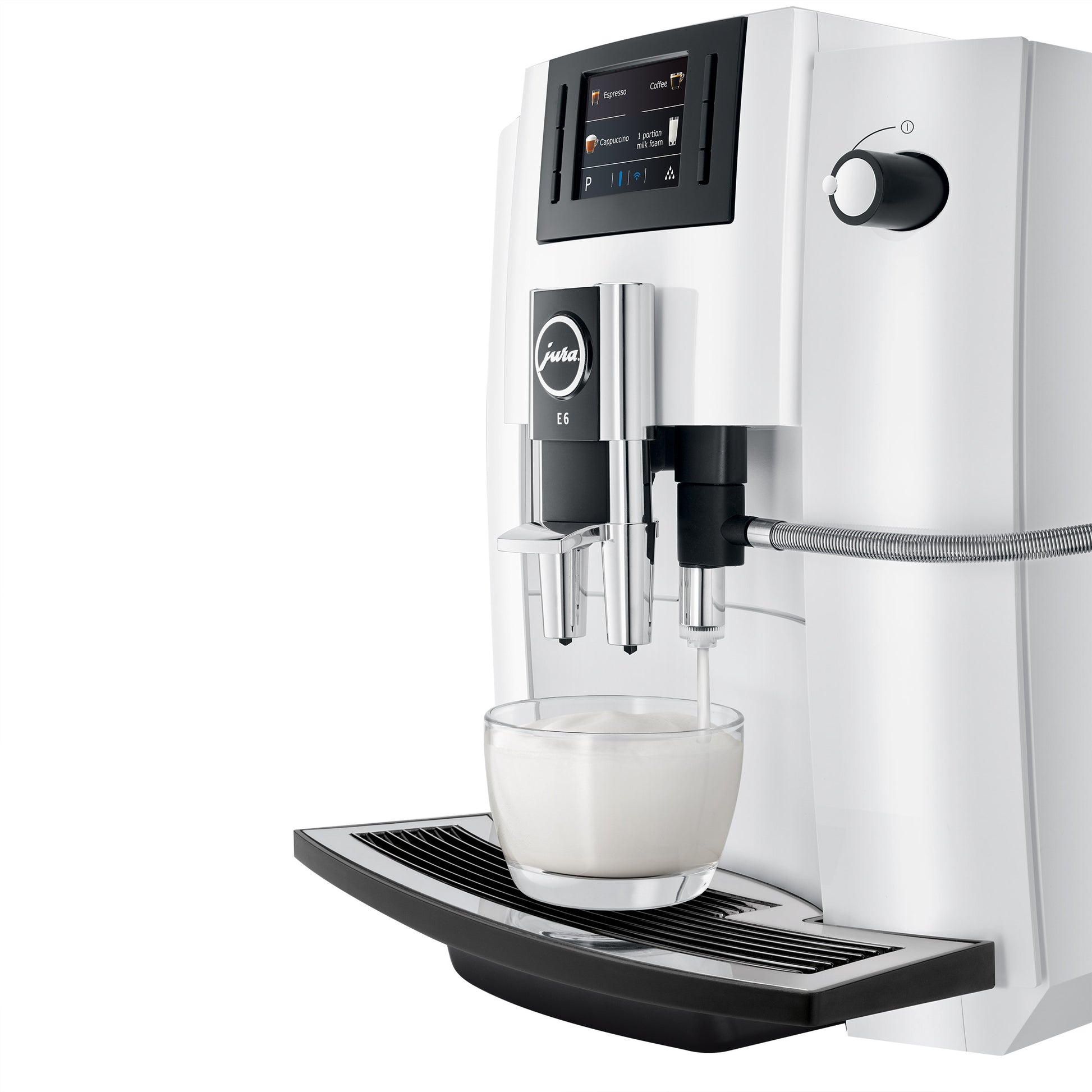 JURA E6 Automatic Coffee Machine, Piano White image 3