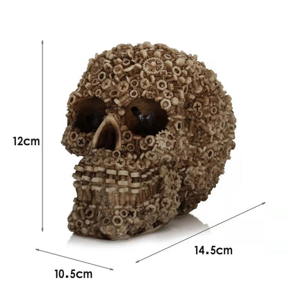 Resin Screw Gear Mechanical Style Skull Decorative Crafts Ornament Home Decor S image 0