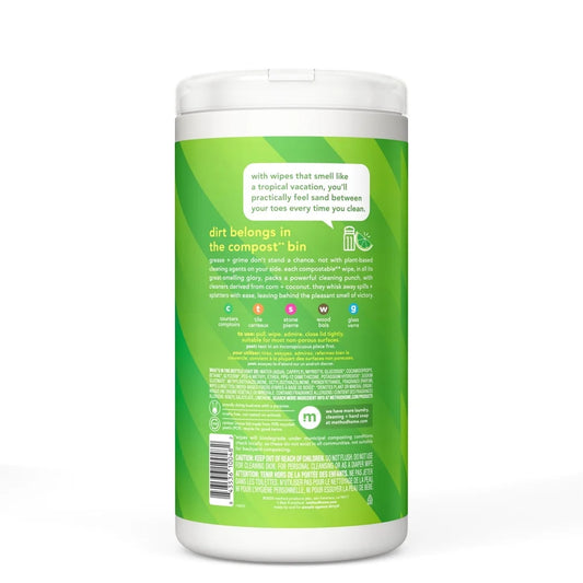 All-Purpose Cleaning Wipes Compostable Plant-Based Lime Sea Salt 70 Count Multi image 0