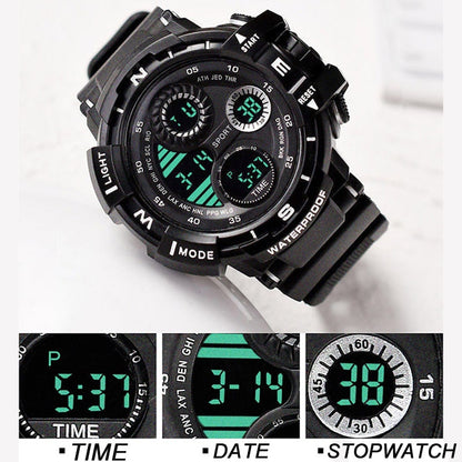 YIKAZE Black Digital Watch for Men Sports Watches Waterproof Outdoor Chronograp image 9