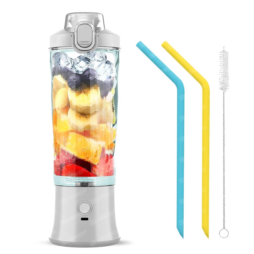 Portable Electric Juicer Fruit Mixers 600ML Blender with 4000mAh USB Rechargeab image 4