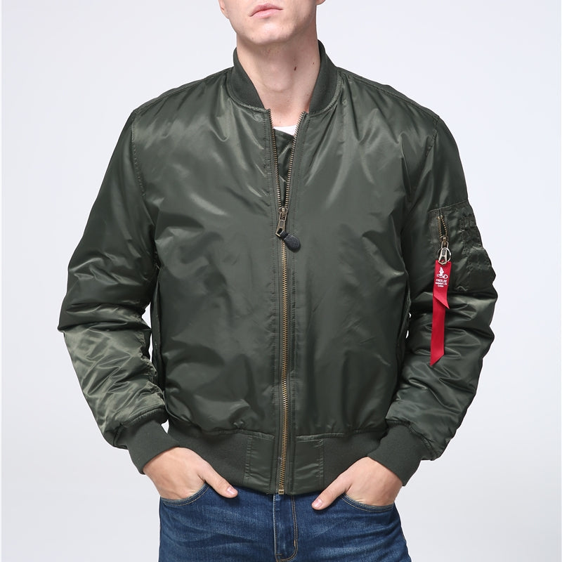Military tactical Male Army MA-1 Flight Bomber Jacket Baseball Varsity College  image 12