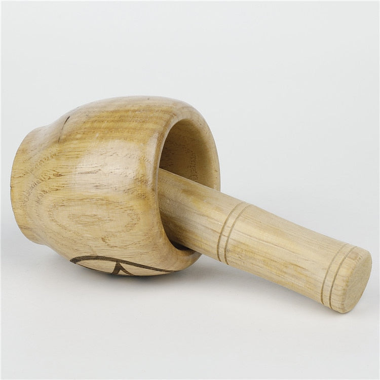 Pentacle Moon Natural Handcrafted Bamboo Bowl Flat-Bottomed Can Round Pounding image 5