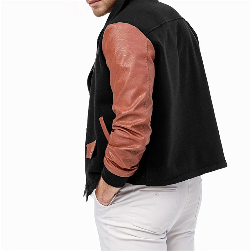 Men s  Fit Quilted Puffer Jacket with Hooded Zip Up Long Sleeve Contrast Color  image 6