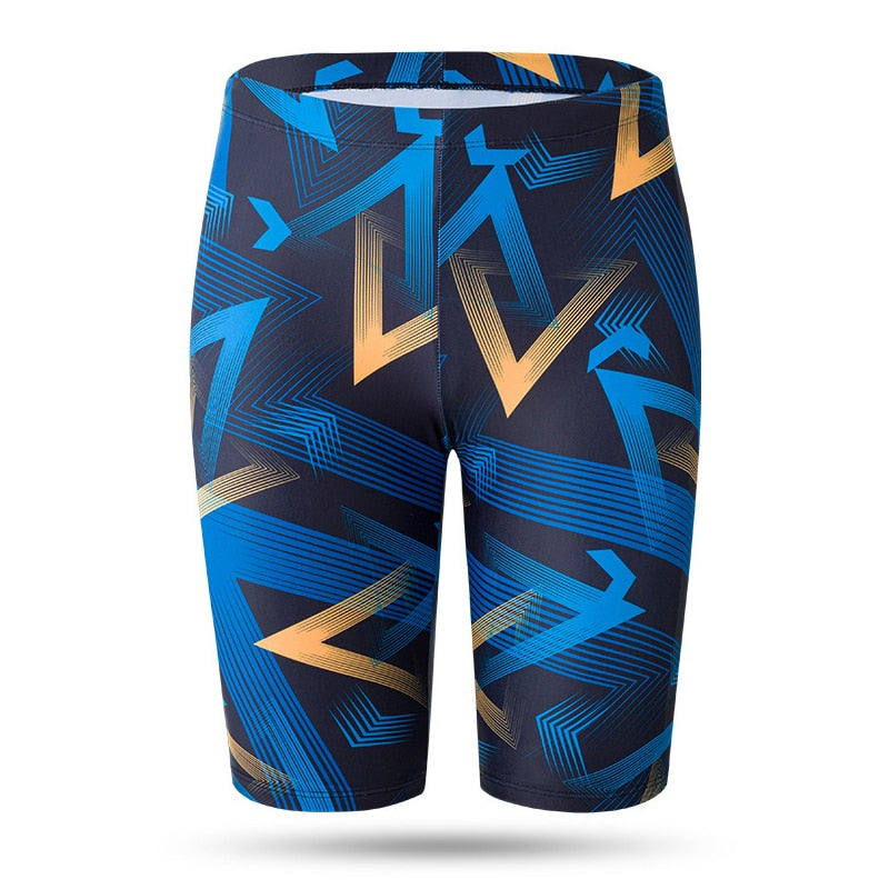 YUKE Men's Swimming Trunks Shorts Long to Knee Competitive Swim Training Swimsu image 2