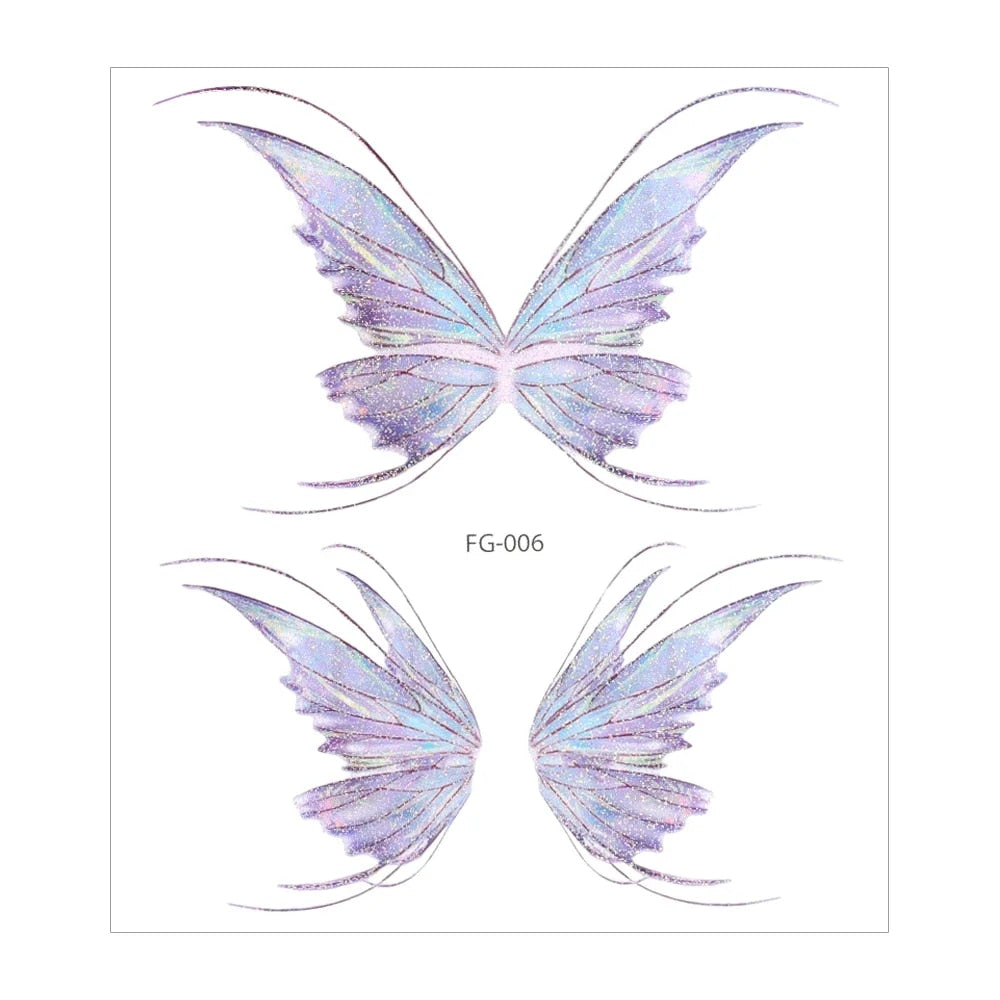 1PC Fairy Butterfly Shiny Tattoo Sticker Waterproof Eyes Face Hand Body Art Fak image 4