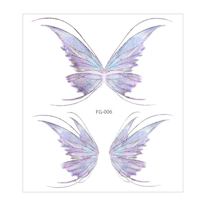 1PC Fairy Butterfly Shiny Tattoo Sticker Waterproof Eyes Face Hand Body Art Fak image 4