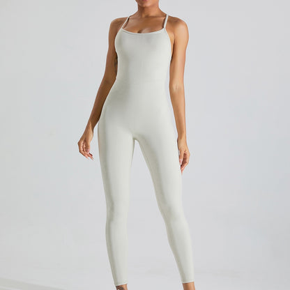 Women's yoga sportswear High elasticity jumpsuit tight fitting clothing Cross b image 4