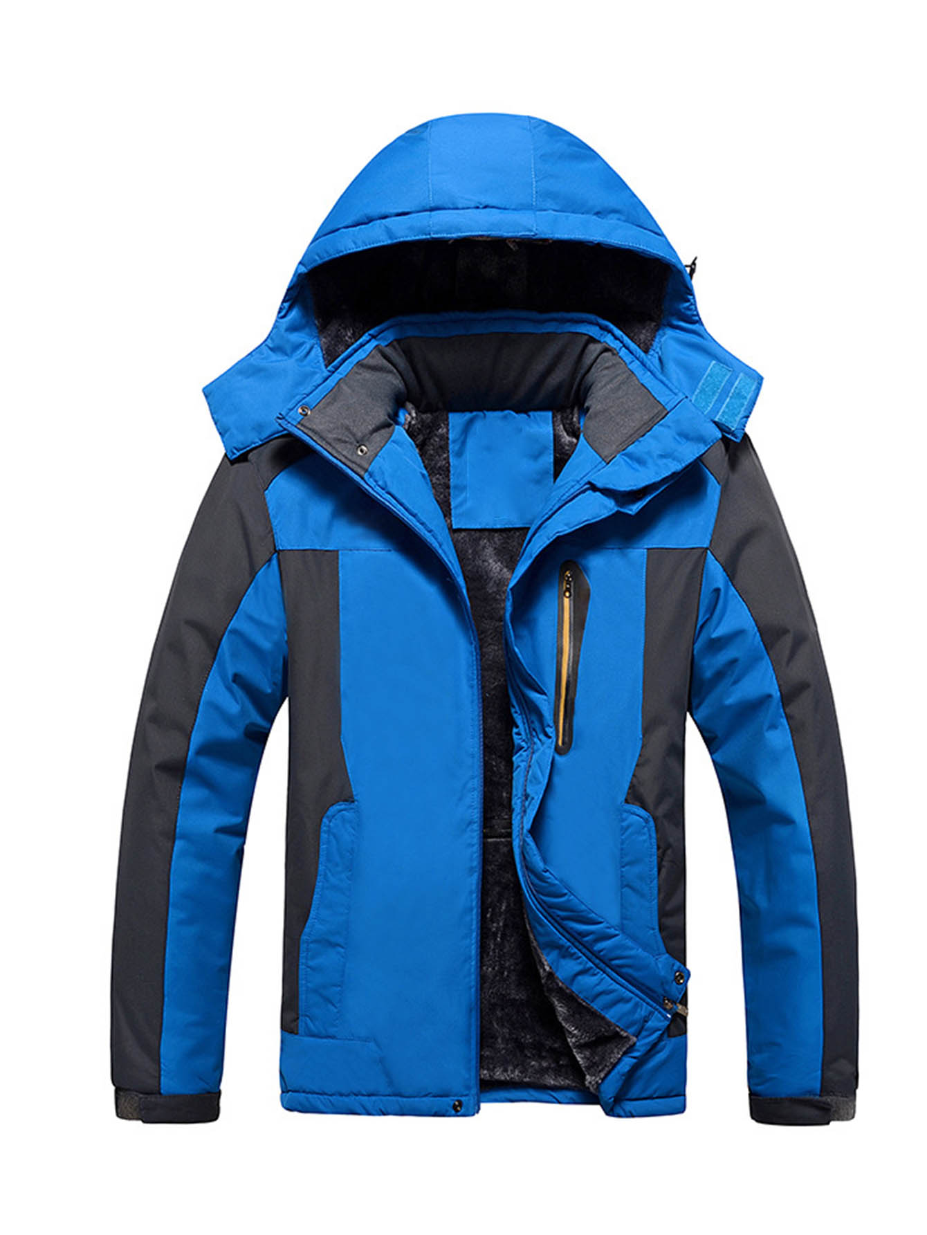 Men's Winter Fleece Lined Thickened Ski Jacket Windproof Waterproof Thermal Par image 4