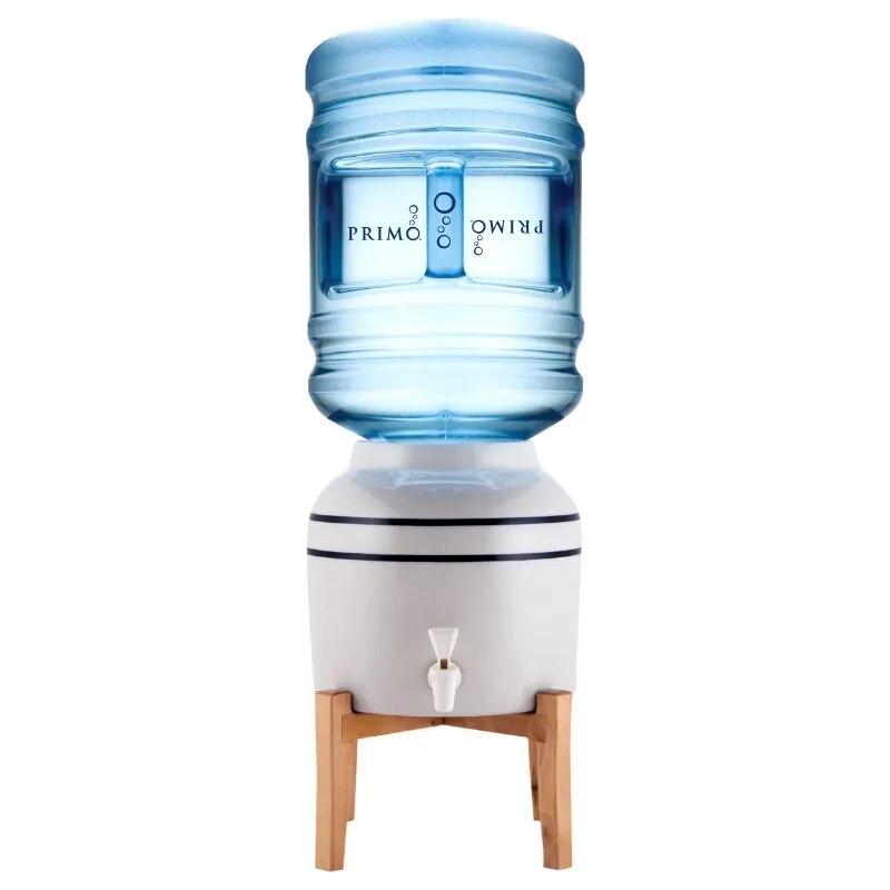 Primo Water Countertop Dispenser Top Loading, Room Temp, Ceramic, Wooden Stand image 4