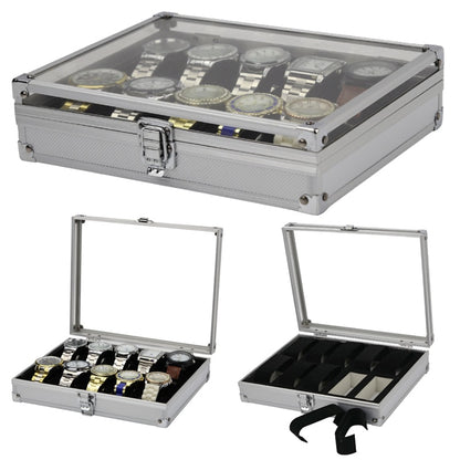 Handmand Slots Aluminum Alloy Display Watch Box Organizer Jewelry Storage Case  image 0
