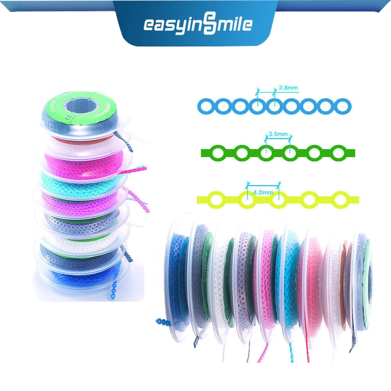 Easyinsmile Dental Material for Ortho Power Chain  Elastic Rubber Band for image 1