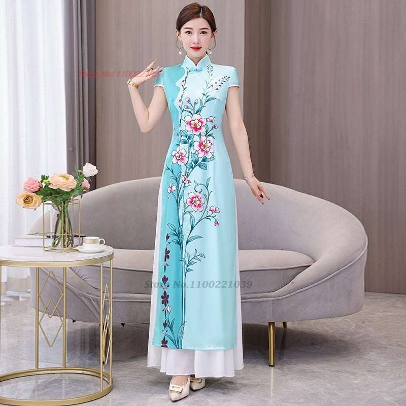 2024 ao dai vietnam traditional dress chinese vintage dress improved cheongsam