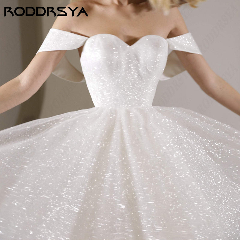 RODDRSYA Mini Wedding Dresses For Women Sparkling Tulle A-line Vestidos De Novi image 6