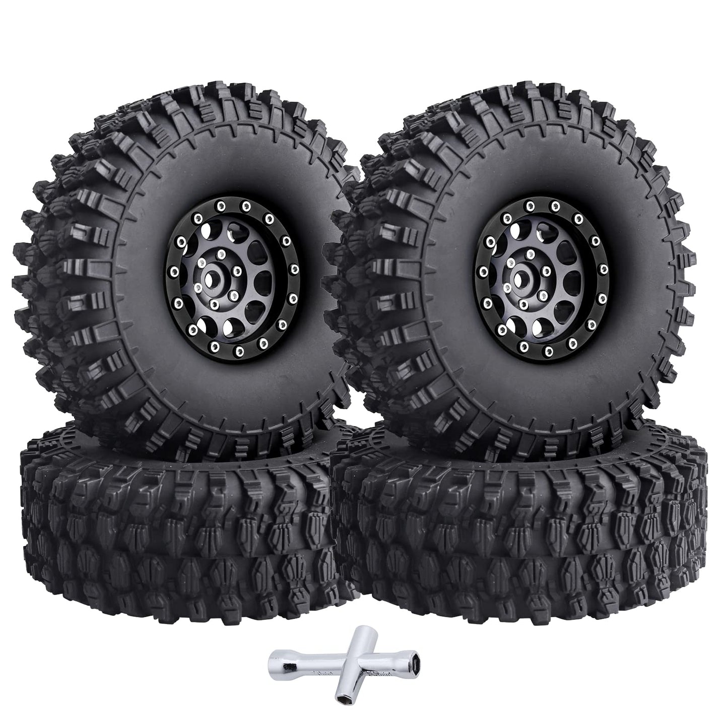 4pcs Hobbypark 1.9 " Beadlock Wheels and Tires Set for 1/10 Scale RC Crawler image 9
