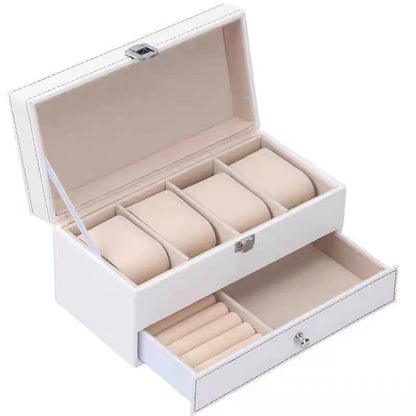4Grids Double Carbon Fiber Watch Case/ 6Girds Watch Box Holder Organizer Storag image 14