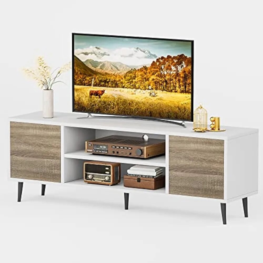 Mid-Century Modern TV Stand for 55/65 " TV, Entertainment Center with Storag image 2
