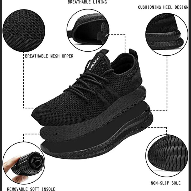 Men Running Shoes Lace up Men Sport Shoes Lightweight Comfortable Breathable Wa image 11