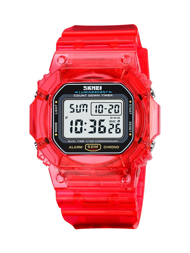 Skmei Countdown Back Light Digital Watches Women Fashion Transparent Pu Strap D image 1