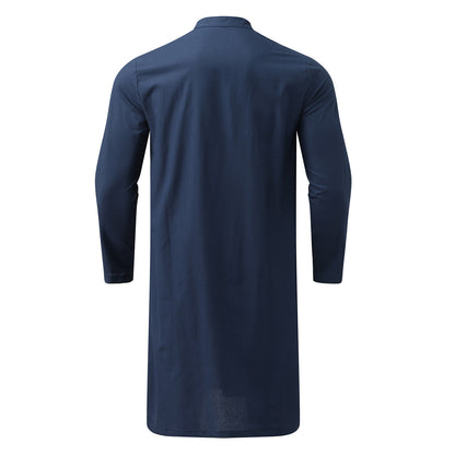 Jubba Thobe Islamic Clothing for Muslim Fashion Man Long Robes Solid Long Sleev image 4