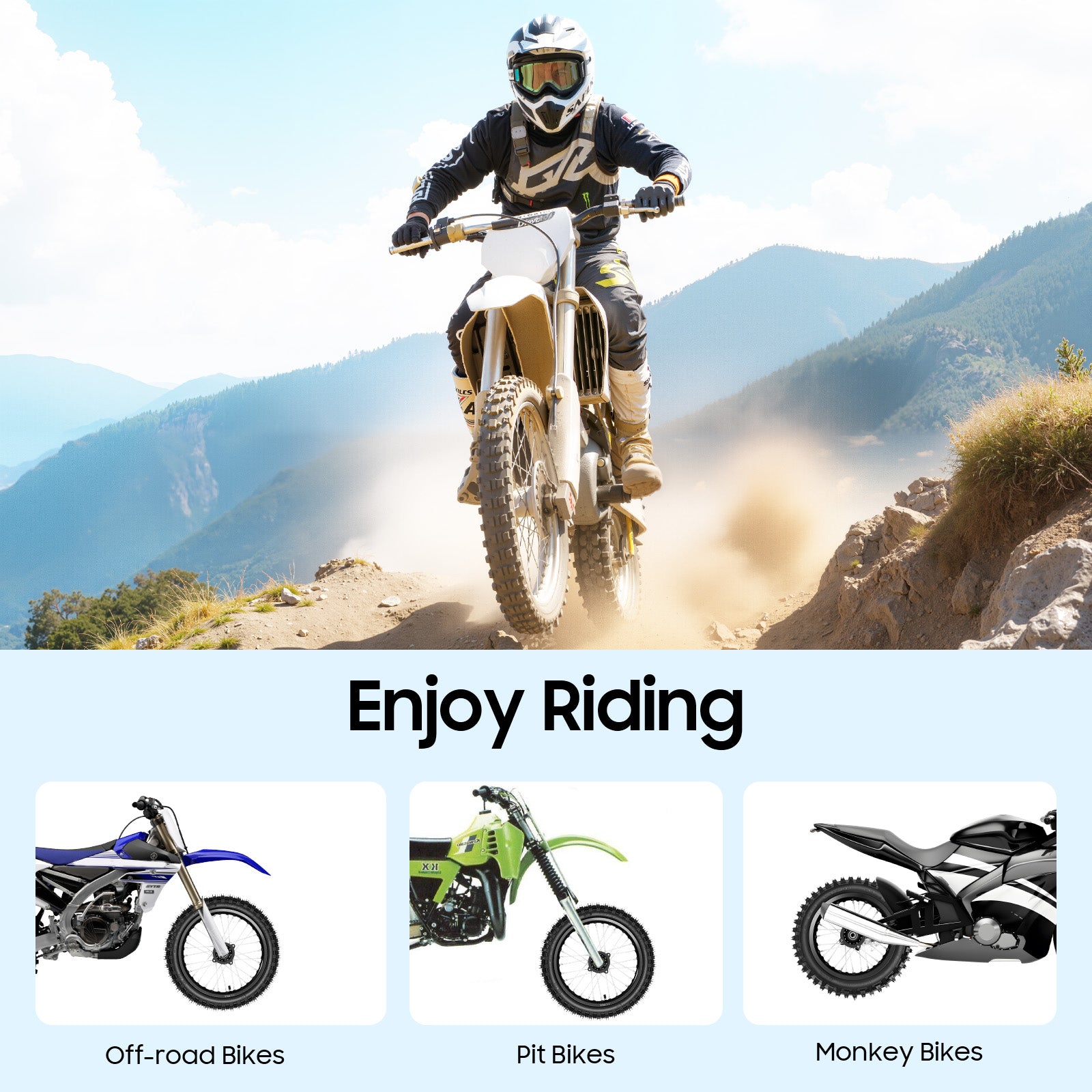 Off-road Motorcycle Wheel Tire Set 60/100-14 Front 80/100-12 Rear Enhanced Grip image 5