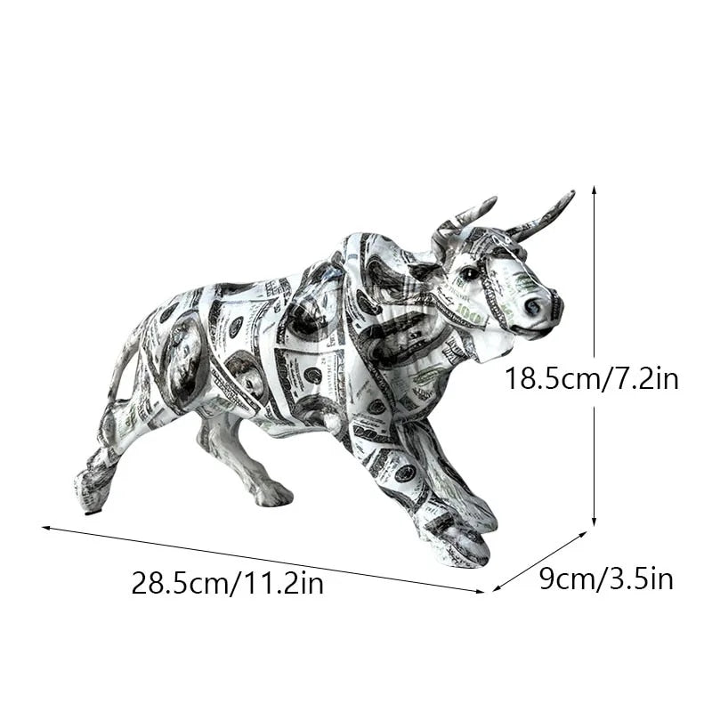 Nordic Creative Nordic Creativity Wall Street Resin Bull Figurine Cattle OX Sta image 1
