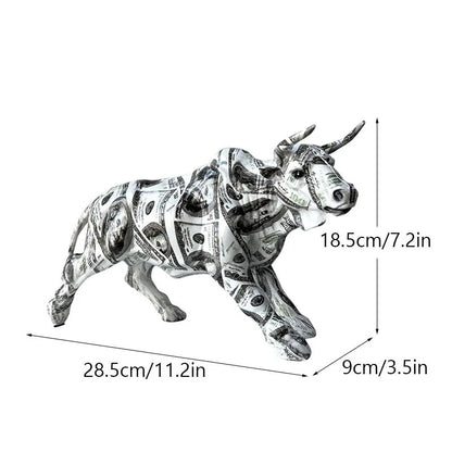 Nordic Creative Nordic Creativity Wall Street Resin Bull Figurine Cattle OX Sta image 1