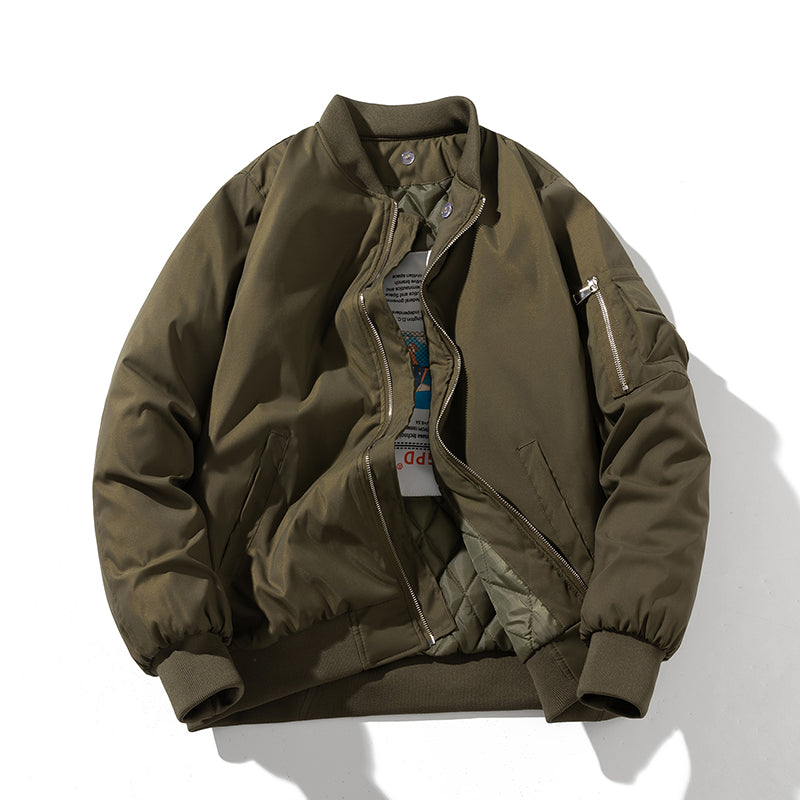 Men Bomber Jacket Autumn Winter Pilot Jacket Women Fashion Solid Baseball Coat  image 15