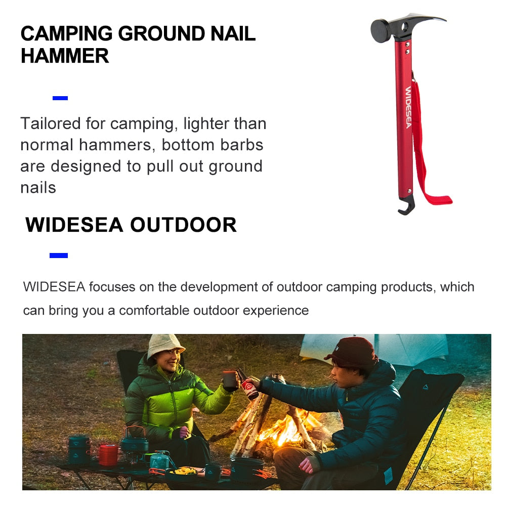 Widesea Camping Hammer Stainless Steel Copper Outdoor Tent Peg Stake Mallet wit image 9