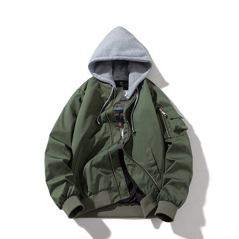 Men Bomber Jacket Autumn Winter Pilot Jacket Women Fashion Solid Baseball Coat  image 9