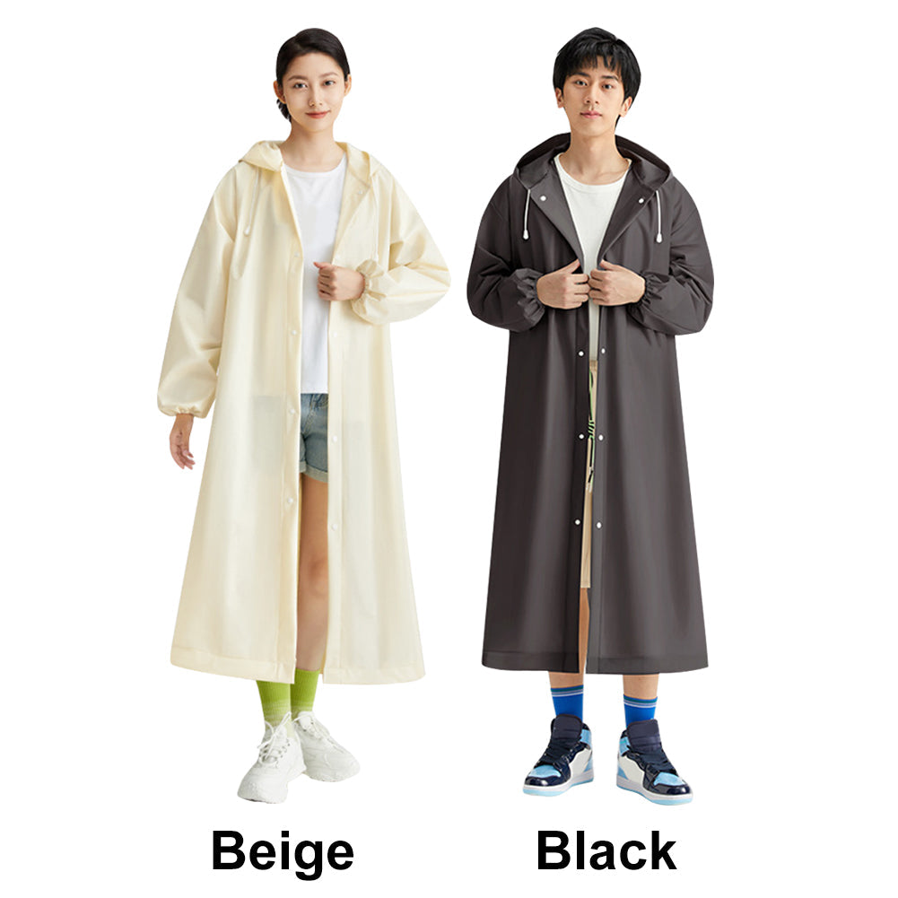 Adult Long Raincoat Reusable Waterproof Rain Coat Windproof EVA Rain Coat Draws