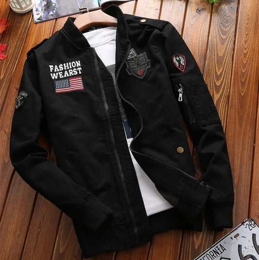 New Spring Military Style Pilot Jacket Multi-Pocket Men Tactical Flight Jacket