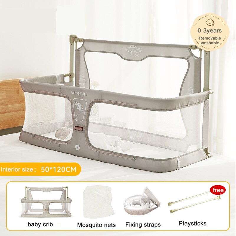 and Lightweight Baby Cot Dual-use Comfortable Toddler Baby Bed within