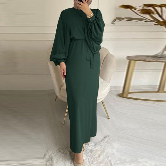 Womenpring Muslim Dress 2023 Spring Long Sleeve Casual Muslim Robe
