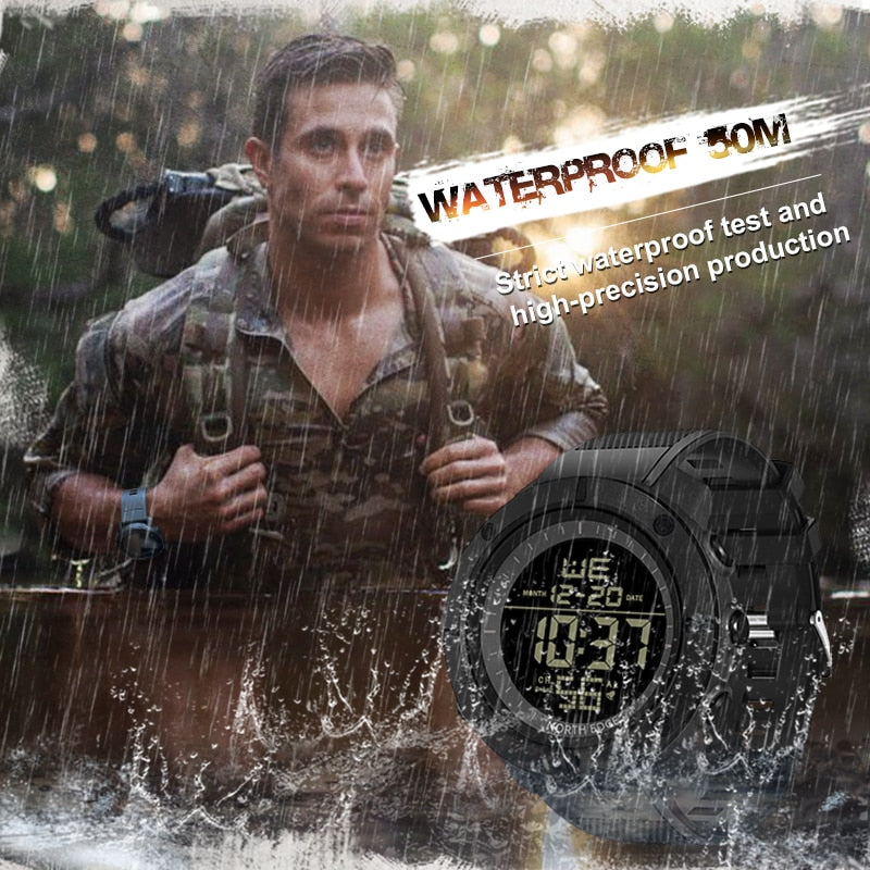 NORTH EDGE Mens Digital Watches Army Military World Time Alarm Sport Stopwatch  image 2
