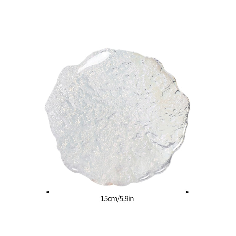 Transparent Glass Plate Creative Jewelry Storage Tray Decorative Plates Cake De image 5