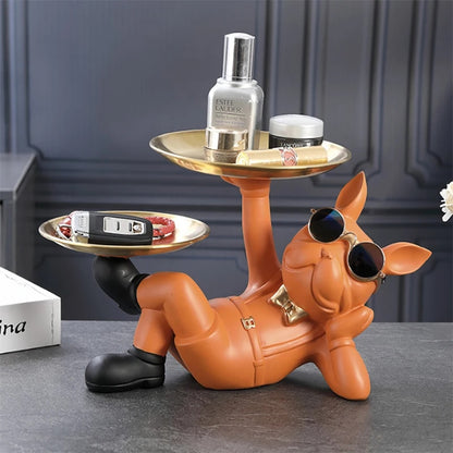 Bulldog Animal Figurines Cool Dog Statue Sculpture Living  Study Room Bedroom D image 9